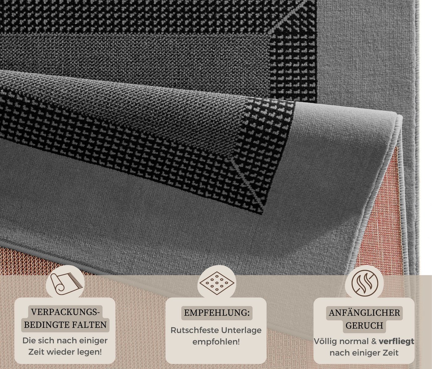HANSE Home Teppich Band, rechteckig, Höhe: 9 mm, Kurzflor, weich, Läufer Größen, Wohnzimmer, Schlafzimmer, Esszimmer – Bild 5 von 5