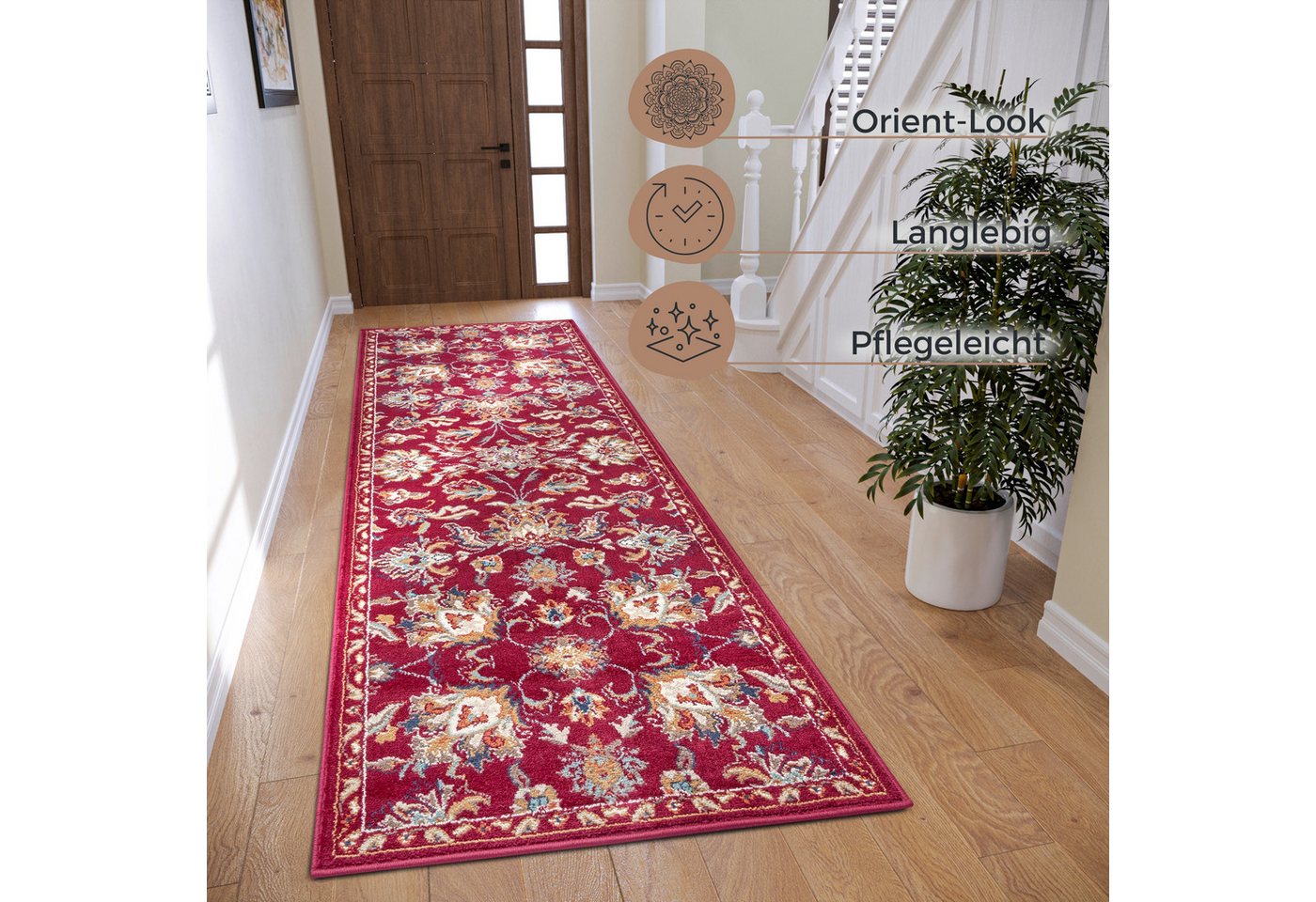 HANSE Home Teppich Caracci, rechteckig, Höhe: 8 mm, Läufer, Orientalisch, Kurzflor, Wohnzimmer, Schlafzimmer, Esszimmer – Bild 3 von 5