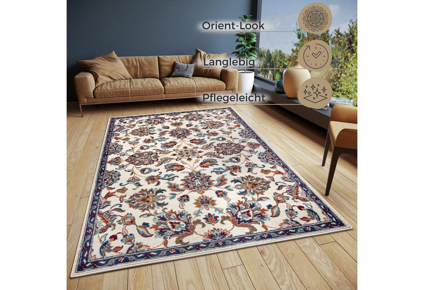 HANSE Home Teppich Caracci, rechteckig, Höhe: 8 mm, Läufer, Orientalisch, Kurzflor, Wohnzimmer, Schlafzimmer, Esszimmer – Bild 3 von 5