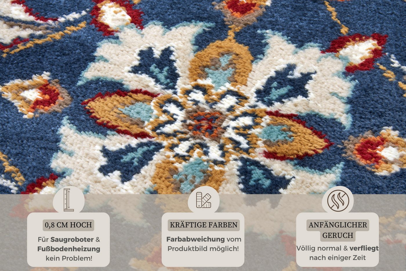 HANSE Home Teppich Caracci, rechteckig, Höhe: 8 mm, Läufer, Orientalisch, Kurzflor, Wohnzimmer, Schlafzimmer, Esszimmer – Bild 4 von 5