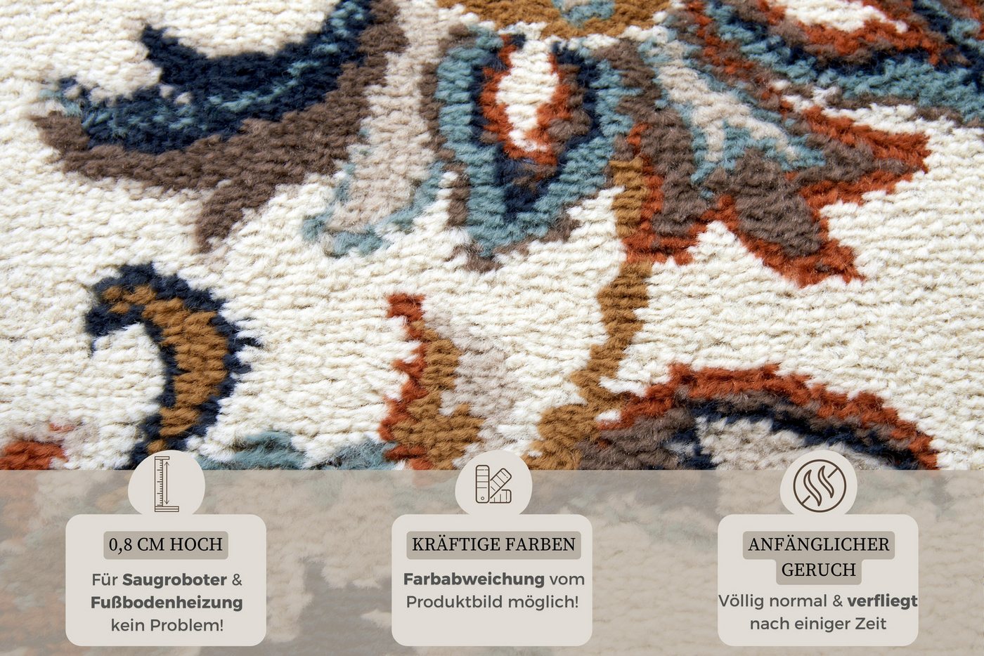 HANSE Home Teppich Caracci, rechteckig, Höhe: 8 mm, Läufer, Orientalisch, Kurzflor, Wohnzimmer, Schlafzimmer, Esszimmer – Bild 4 von 5