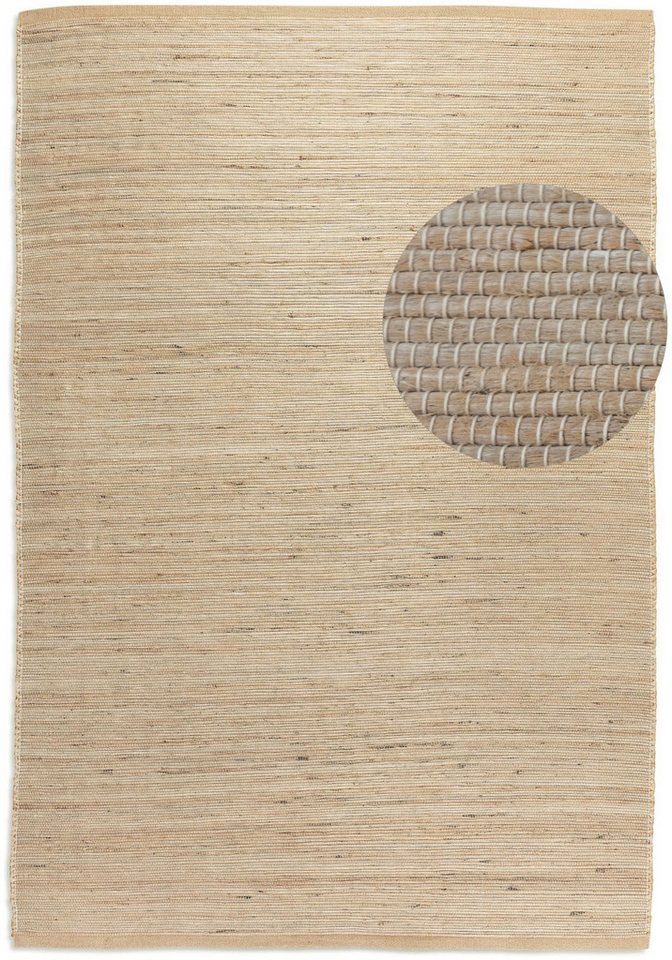 HANSE Home Teppich Dhaka Juteteppich, rechteckig, Höhe: 5 mm, Läufer, handgewebt, Jute, Wolle, Natur, Wohnzimmer, Flur, Klassisch – Bild 2 von 5