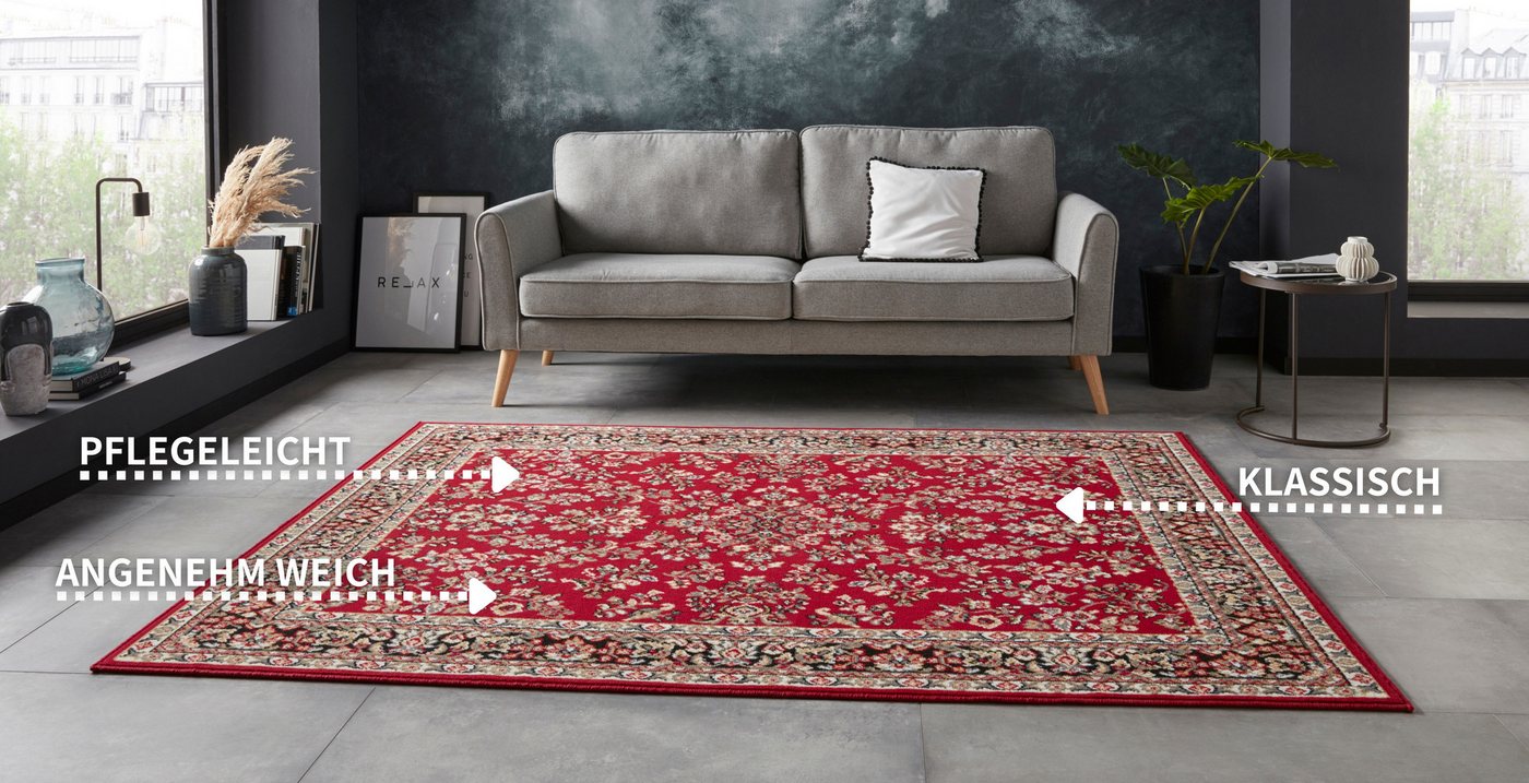 HANSE Home Teppich Halton, rechteckig, Höhe: 8 mm, Kurzflor, Orient-Optik, mit Bordüre, Läufer, pflegeleicht, gekettelt – Bild 3 von 5
