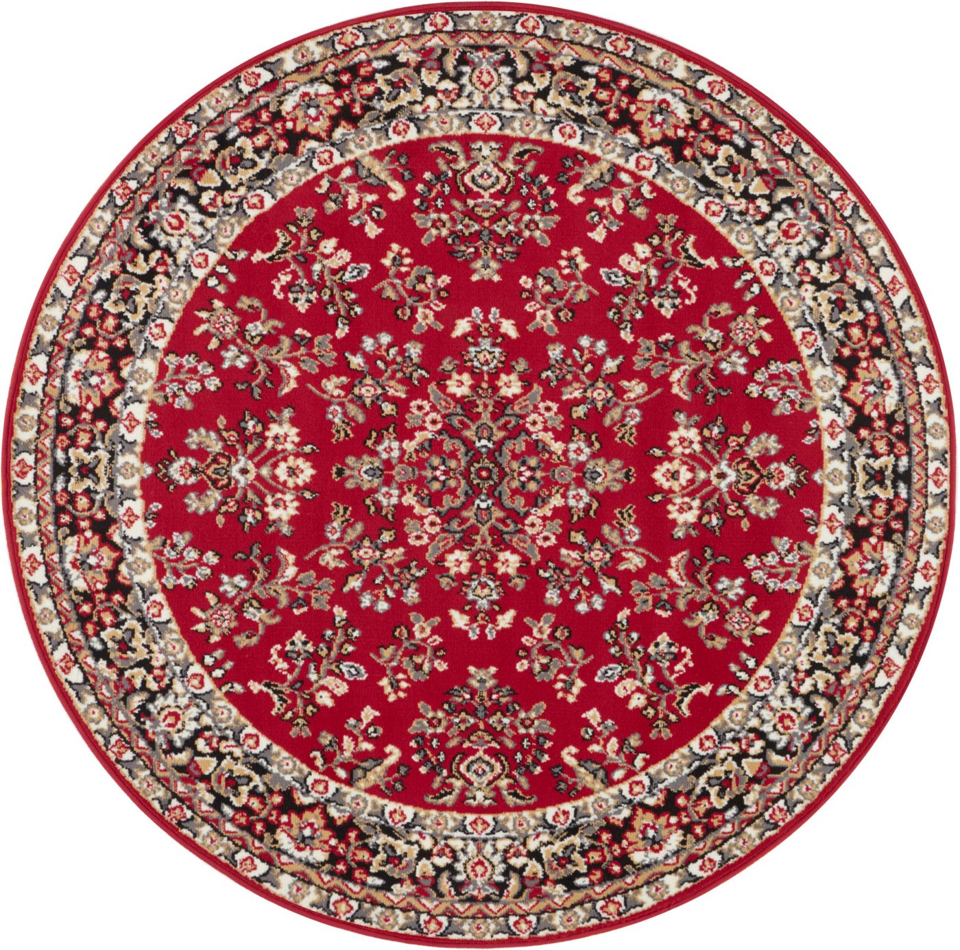 HANSE Home Teppich Halton, rund, Höhe: 8 mm, Kurzflor, Orient Optik, mit Bordüre, robust, pflegeleicht, gekettelt – Bild 2 von 5