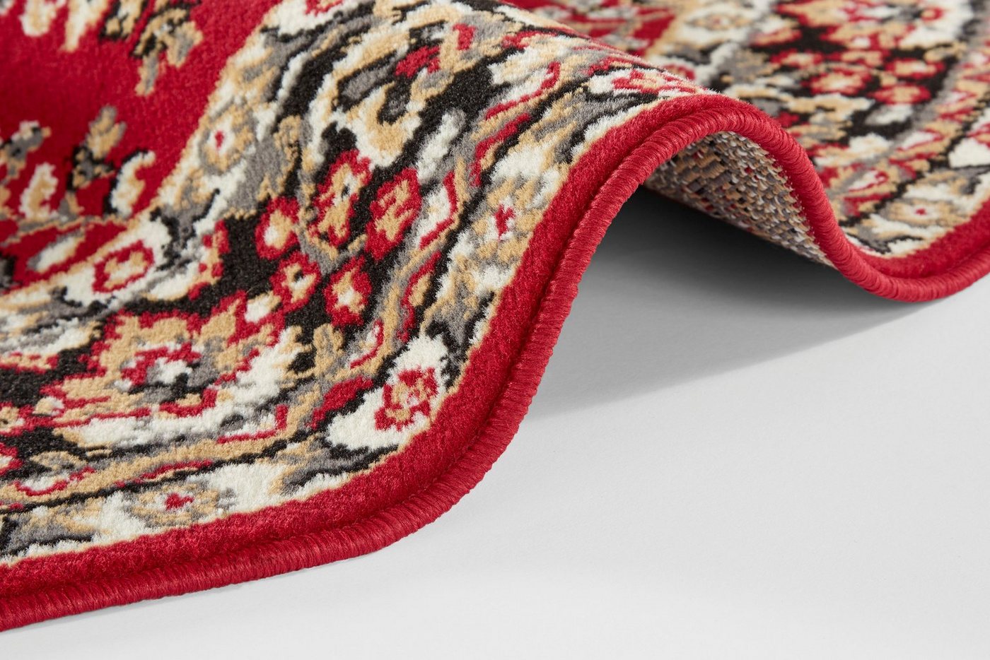 HANSE Home Teppich Halton, rund, Höhe: 8 mm, Kurzflor, Orient Optik, mit Bordüre, robust, pflegeleicht, gekettelt – Bild 5 von 5