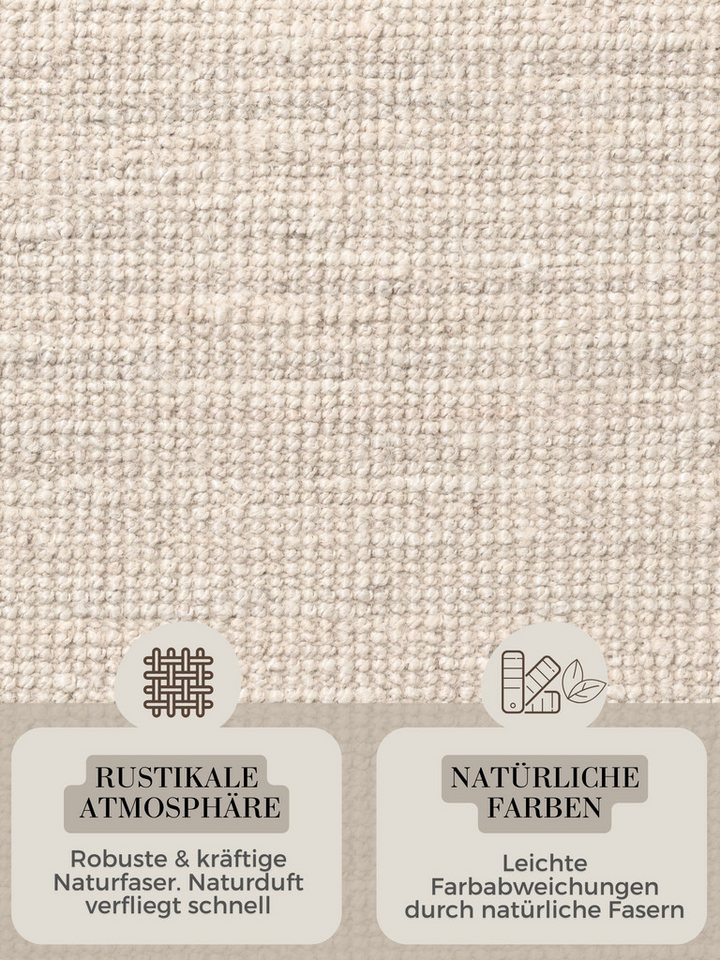 HANSE Home Teppich Jaipur Juteteppich, als Läufer und in Rund, rund, Höhe: 10 mm, 100% Naturfaser, Wohnzimmer, Esszimmer, Schlafzimmer, GRS – Bild 4 von 5