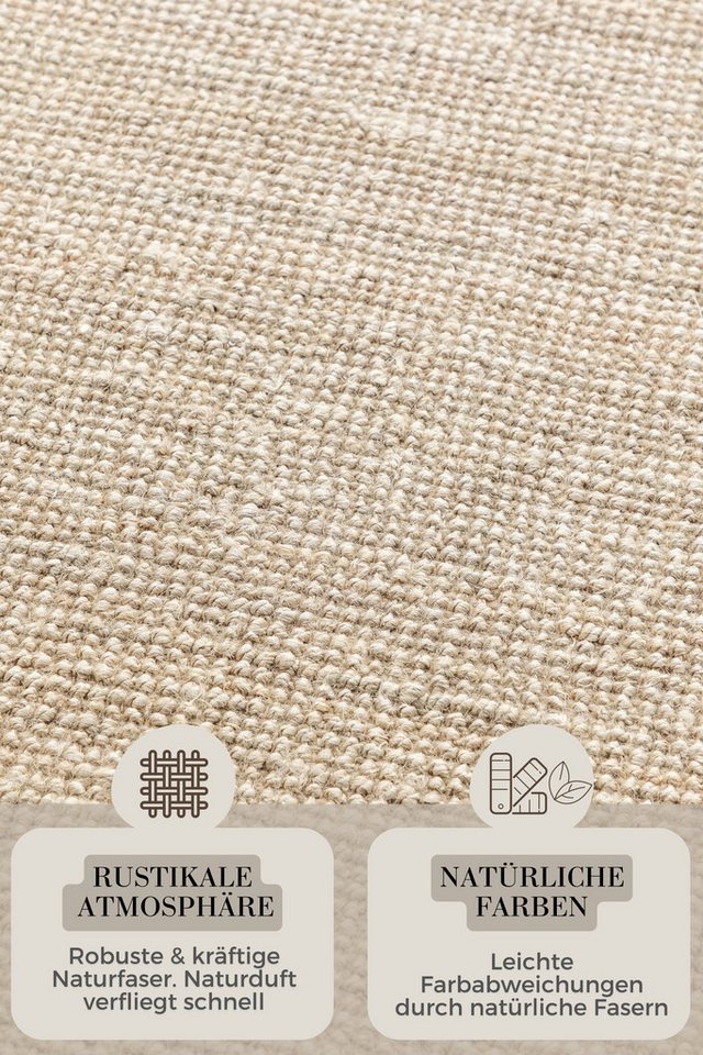 HANSE Home Teppich Jaipur Juteteppich, als Läufer und in Rund, rechteckig, Höhe: 10 mm, 100% Naturfaser, Wohnzimmer, Esszimmer, Schlafzimmer, GRS – Bild 4 von 5