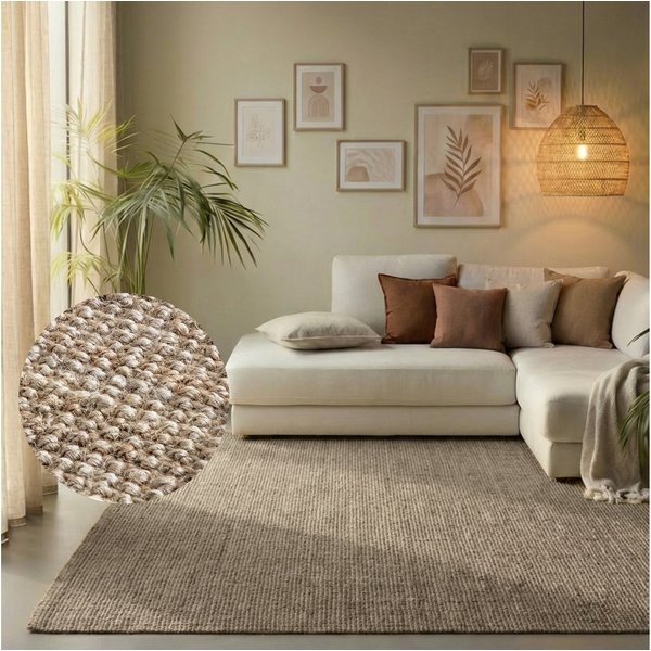 HANSE Home Teppich Jaipur Juteteppich, als Läufer und in Rund, rechteckig, Höhe: 10 mm, 100% Naturfaser, Wohnzimmer, Esszimmer, Schlafzimmer, GRS