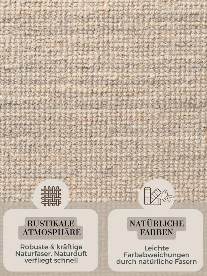 HANSE Home Teppich Jaipur Juteteppich, als Läufer und in Rund, rund, Höhe: 10 mm, 100% Naturfaser, Wohnzimmer, Esszimmer, Schlafzimmer, GRS – Bild 4 von 5