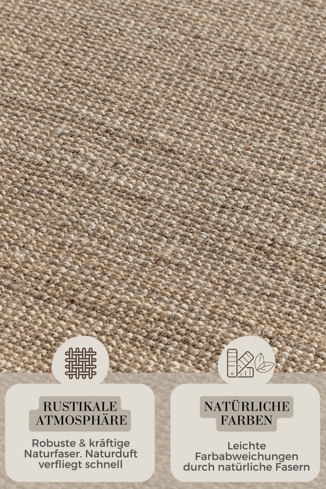 HANSE Home Teppich Jaipur Juteteppich, als Läufer und in Rund, rechteckig, Höhe: 10 mm, 100% Naturfaser, Wohnzimmer, Esszimmer, Schlafzimmer, GRS – Bild 4 von 5