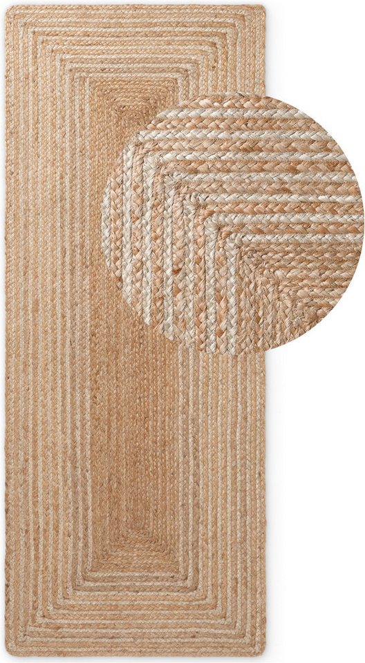 HANSE Home Teppich Juno Line Juteteppich, rechteckig, Höhe: 9 mm, Jute, Shape, Handgemacht, Wohnzimmerteppich, Naturteppich, Wohnzimmer – Bild 2 von 5