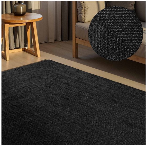 HANSE Home Teppich Juteteppich Teppich Juno, rechteckig, Höhe: 9 mm, Jute, Shape, Handgemacht, Wohnzimmerteppich, Naturteppich, Wohnzimmer