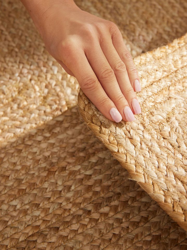 HANSE Home Teppich Juteteppich Teppich Juno, rechteckig, Höhe: 9 mm, Jute, Shape, Handgemacht, Wohnzimmerteppich, Naturteppich, Wohnzimmer – Bild 5 von 5