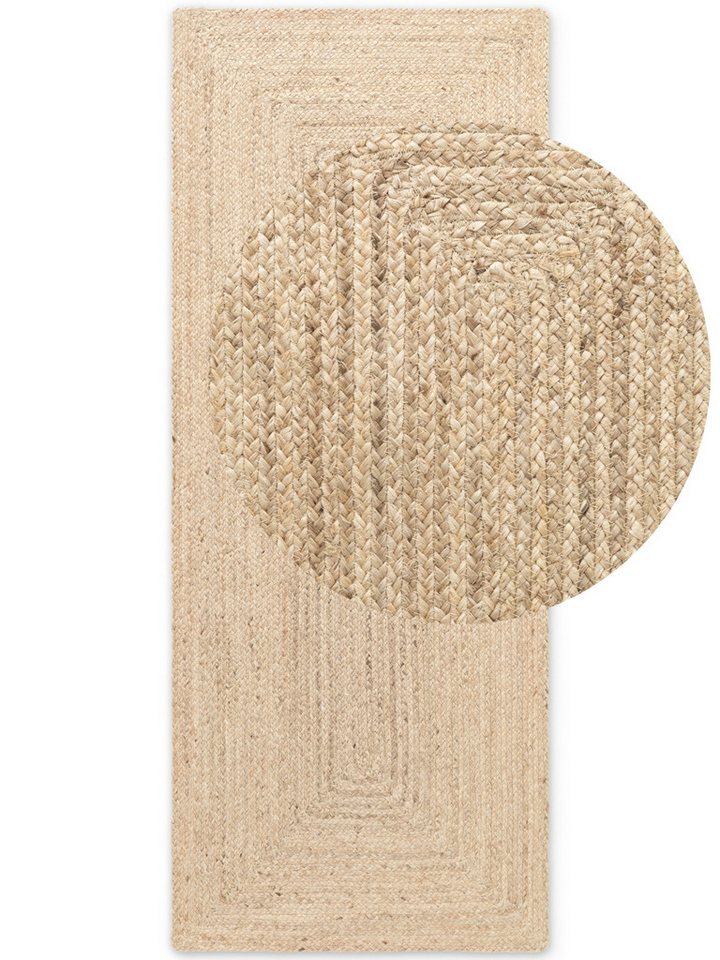 HANSE Home Teppich Juteteppich Teppich Juno, rechteckig, Höhe: 9 mm, Jute, Shape, Handgemacht, Wohnzimmerteppich, Naturteppich, Wohnzimmer – Bild 2 von 5