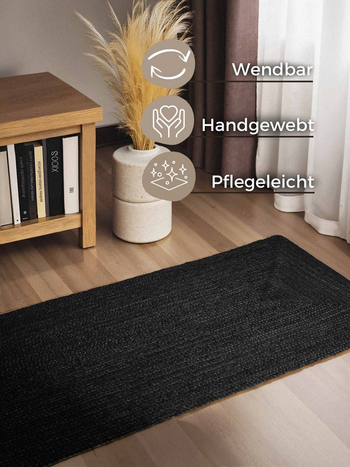 HANSE Home Teppich Juteteppich Teppich Juno, rechteckig, Höhe: 9 mm, Jute, Shape, Handgemacht, Wohnzimmerteppich, Naturteppich, Wohnzimmer – Bild 3 von 5