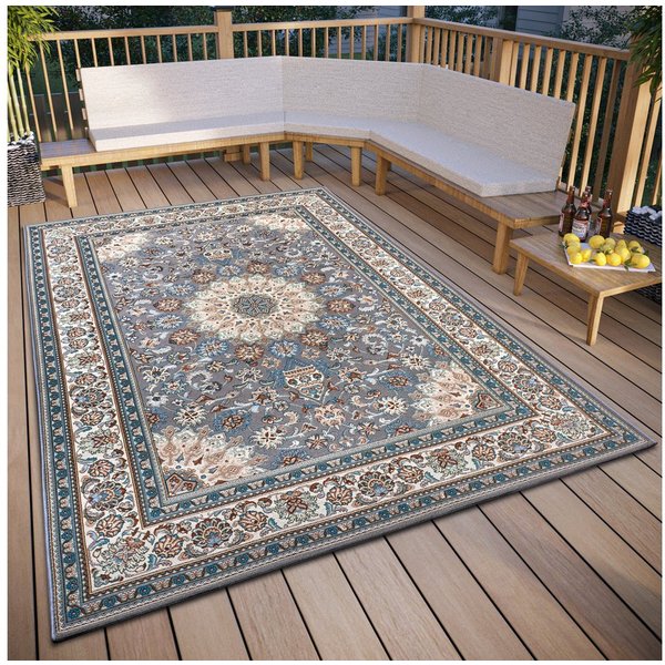 HANSE Home Teppich Kadi, rechteckig, Höhe: 3 mm, In-& Outdoor, Teppich, Wetterfest, Balkon, Garten, Wohnzimmer, Orient