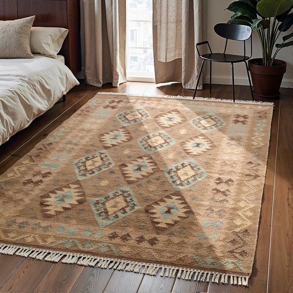 HANSE Home Teppich Kelim Dune, rechteckig, Höhe: 3 mm, Wolle, Baumwolle, Natur, Handgewebt, orientalisch, Boho, traditionell