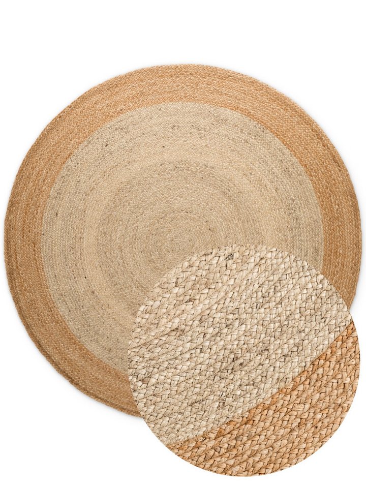 HANSE Home Teppich Looma Juteteppich, rund, Höhe: 9 mm, 100% Jutefaser, Natur, Wohnzimmer, Esszimmer, Flur, Boho, Skandi – Bild 2 von 5