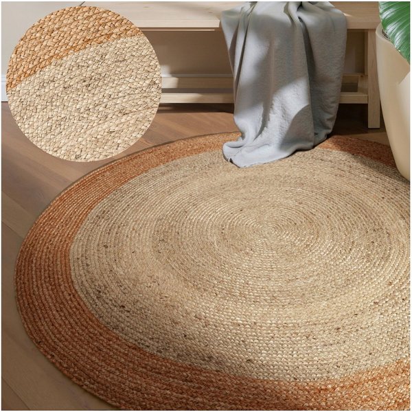 HANSE Home Teppich Looma Juteteppich, rund, Höhe: 9 mm, 100% Jutefaser, Natur, Wohnzimmer, Esszimmer, Flur, Boho, Skandi