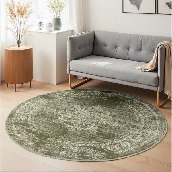 HANSE Home Teppich Lydia, rund, Höhe: 9 mm, Wohnzimmer, Schlafzimmer, Flur, Kurzflor, orientalisch, Vintage, weich