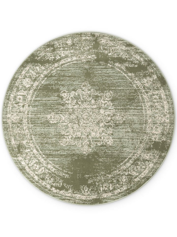 HANSE Home Teppich Lydia, rund, Höhe: 9 mm, Wohnzimmer, Schlafzimmer, Flur, Kurzflor, orientalisch, Vintage, weich – Bild 2 von 5