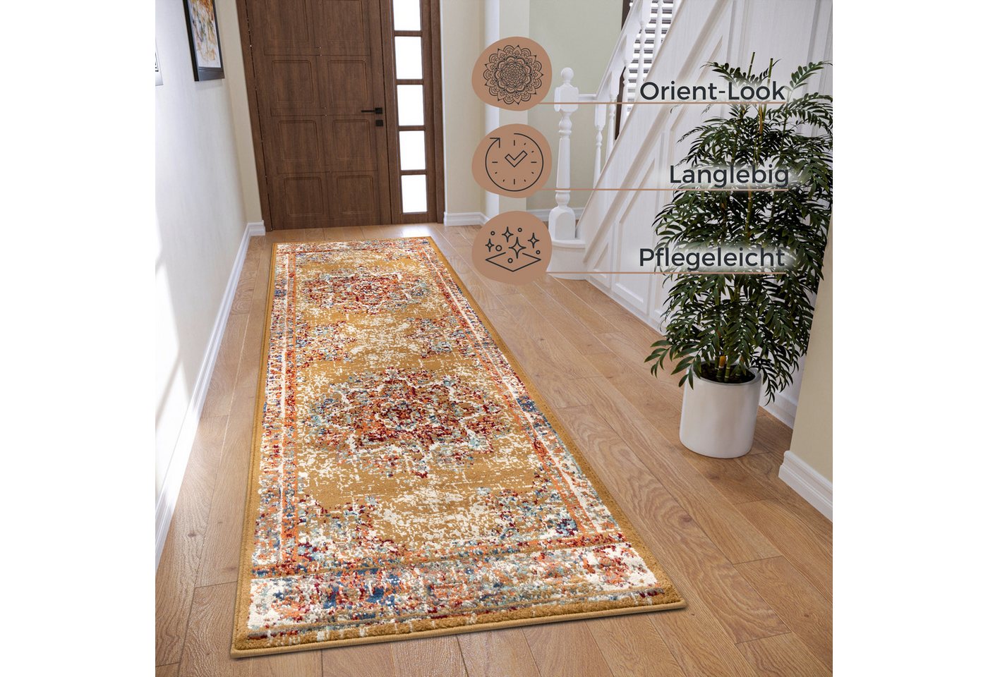 HANSE Home Teppich Maderno, rechteckig, Höhe: 8 mm, Läufer, Orientalisch, Kurzflor, Wohnzimmer, Schlafzimmer, Esszimmer – Bild 3 von 5