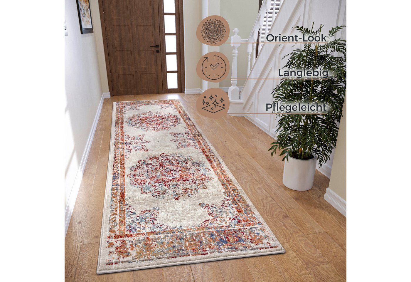 HANSE Home Teppich Maderno, rechteckig, Höhe: 8 mm, Läufer, Orientalisch, Kurzflor, Wohnzimmer, Schlafzimmer, Esszimmer – Bild 3 von 5