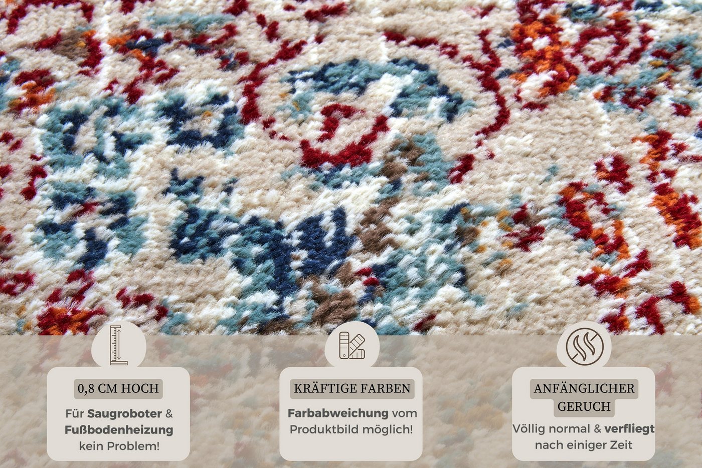 HANSE Home Teppich Maderno, rechteckig, Höhe: 8 mm, Läufer, Orientalisch, Kurzflor, Wohnzimmer, Schlafzimmer, Esszimmer – Bild 4 von 5