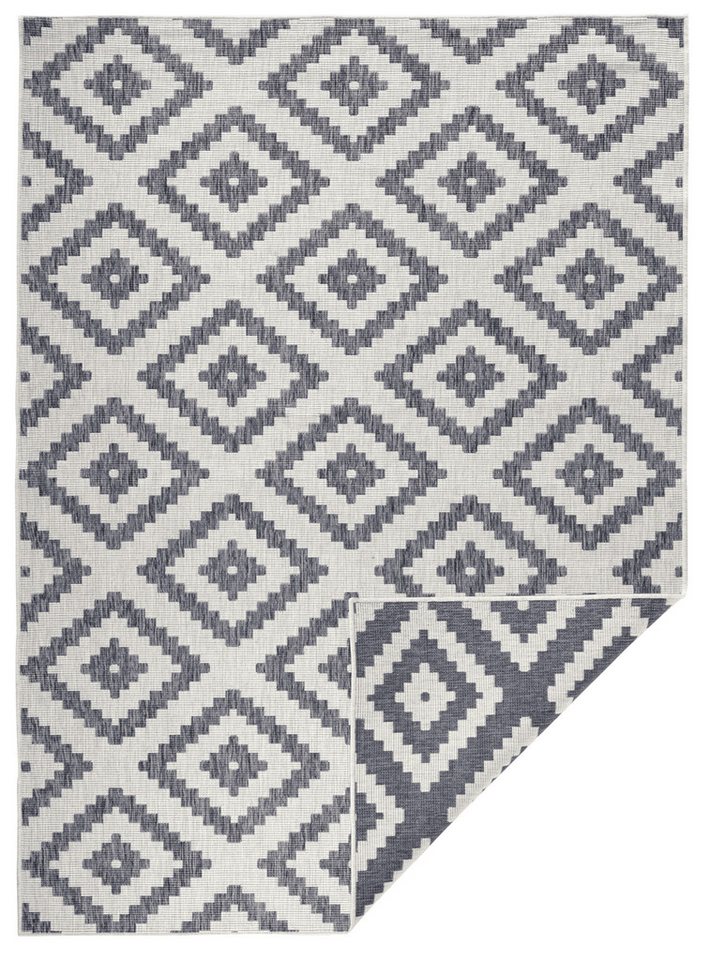 HANSE Home Teppich Malta Wendeteppich, rechteckig, Höhe: 5 mm, In-& Outdoor, Wetterfest, Balkon, Terrasse, Raute, Läufer, Wohnzimmer – Bild 2 von 5