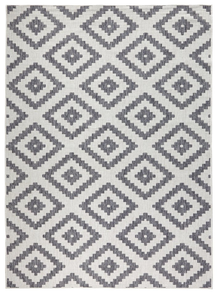 HANSE Home Teppich Malta Wendeteppich, rechteckig, Höhe: 5 mm, In-& Outdoor, Wetterfest, Balkon, Terrasse, Raute, Läufer, Wohnzimmer – Bild 5 von 5