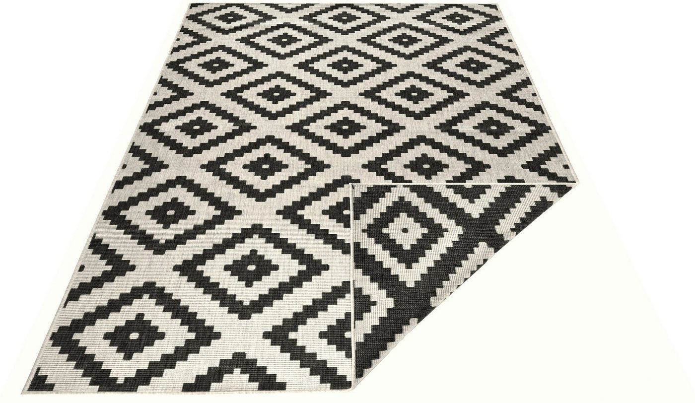 HANSE Home Teppich Malta Wendeteppich, rechteckig, Höhe: 5 mm, In-& Outdoor, Wetterfest, Balkon, Terrasse, Raute, Läufer, Wohnzimmer – Bild 2 von 5