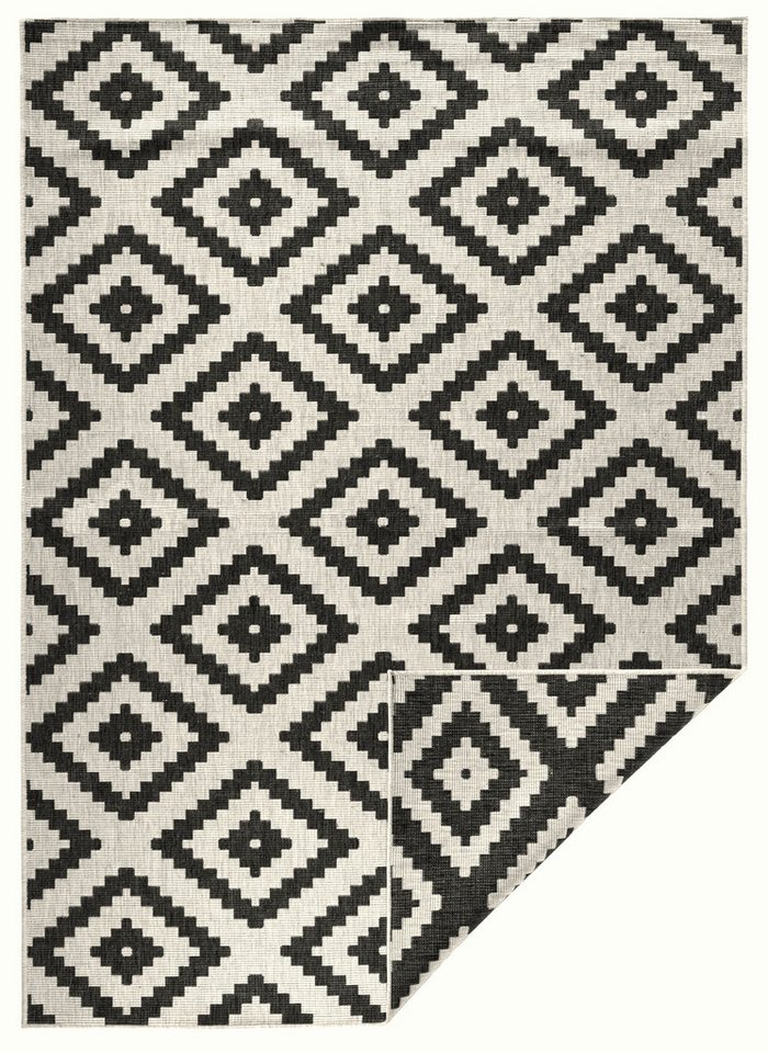 HANSE Home Teppich Malta Wendeteppich, rechteckig, Höhe: 5 mm, In-& Outdoor, Wetterfest, Balkon, Terrasse, Raute, Läufer, Wohnzimmer – Bild 3 von 5