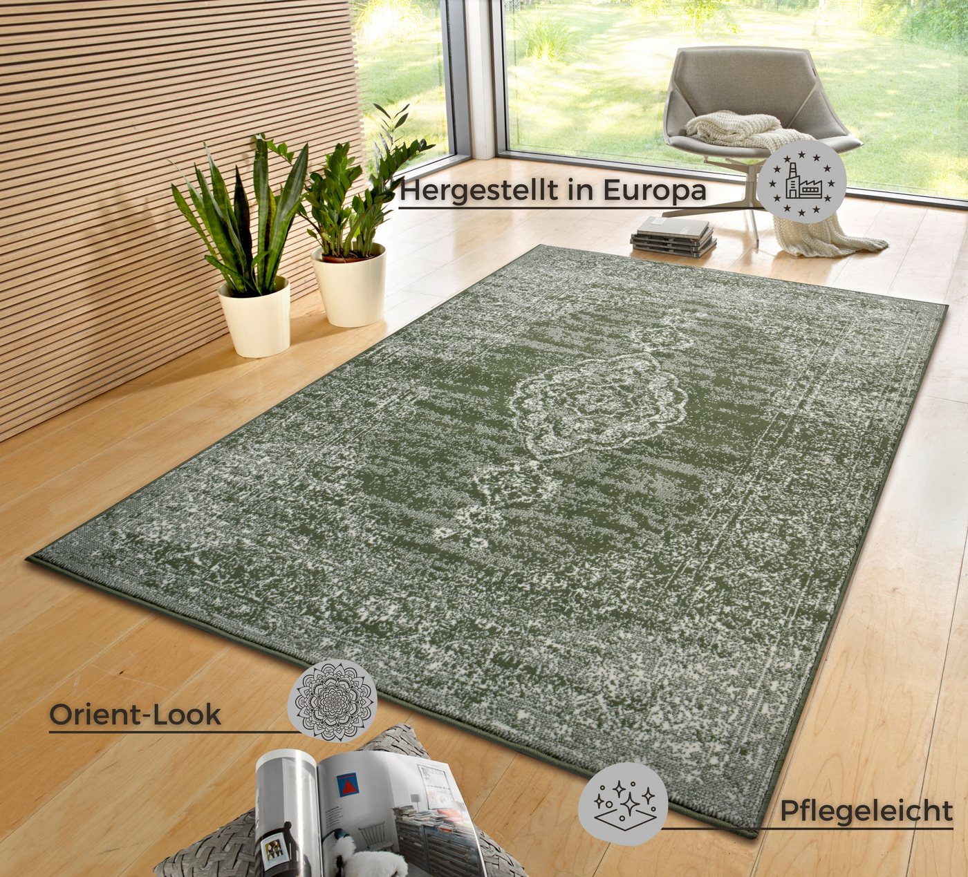 HANSE Home Teppich Meridional, rechteckig, Höhe: 9 mm, Orientalisch, Orient, Kurzflor, Wohnzimmer, Schlafzimmer, Vintage – Bild 3 von 5