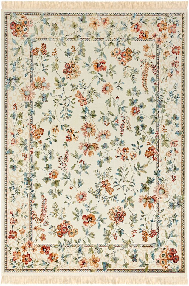 HANSE Home Teppich Orient Flowers, rechteckig, Höhe: 5 mm, Kurzflor mit Fransen, Orient, Wohnzimmer, Schlafzimmer, Esszimmer – Bild 2 von 5