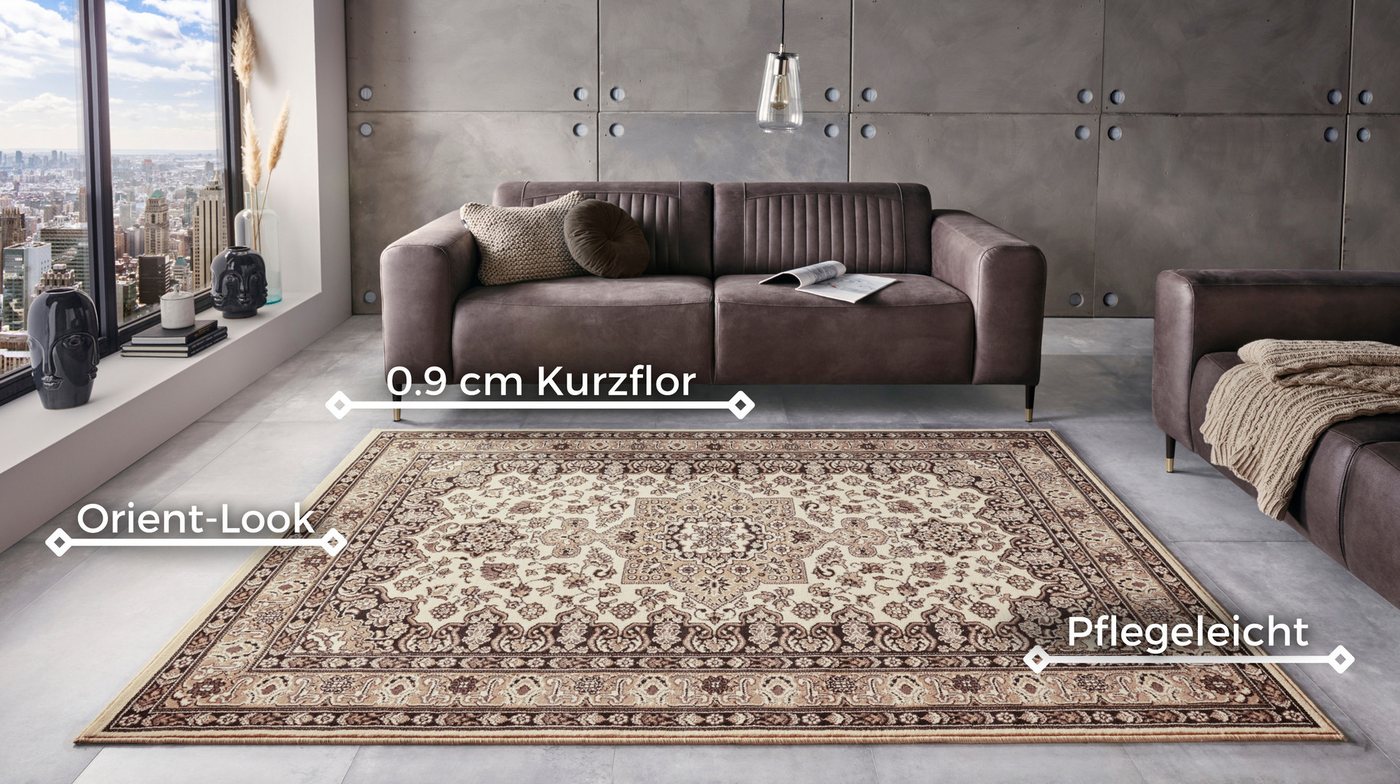 HANSE Home Teppich Parun Täbriz, rechteckig, Höhe: 9 mm, Kurzflor, Orient, Läufer, Vintage, Esszimmer, Wohnzimmer, Flur – Bild 3 von 5