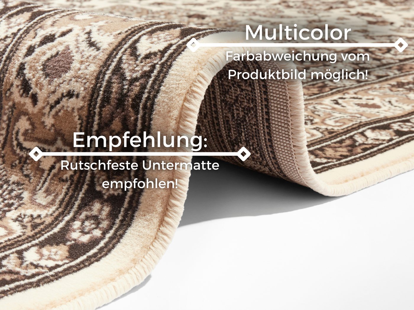 HANSE Home Teppich Parun Täbriz, rechteckig, Höhe: 9 mm, Kurzflor, Orient, Läufer, Vintage, Esszimmer, Wohnzimmer, Flur – Bild 4 von 5