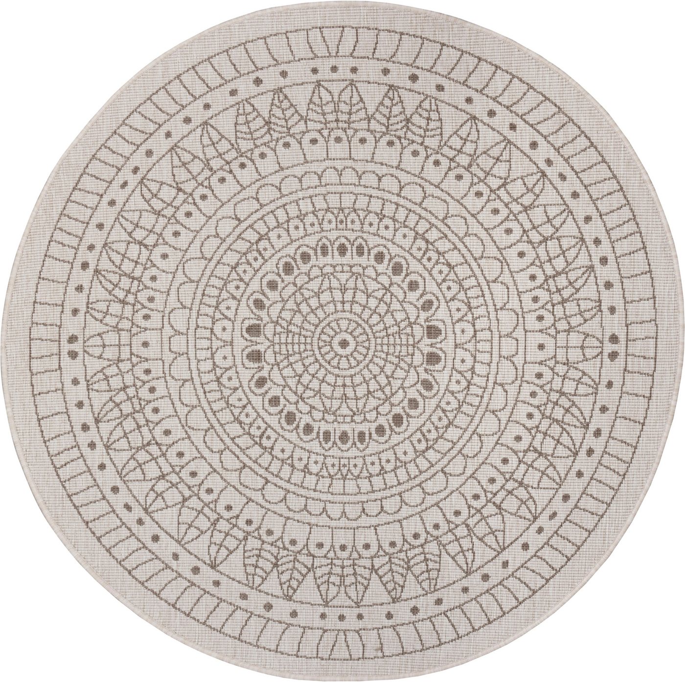 HANSE Home Teppich Porto Wendeteppich, rund, Höhe: 5 mm, In-& Outdoor, Wetterfest, Balkon, Garten, Wohnzimmer, Wasserfest – Bild 2 von 5