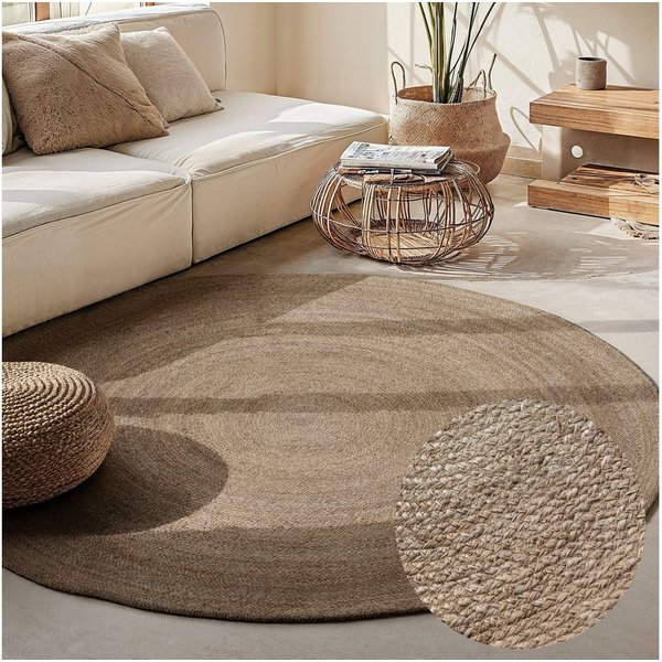 HANSE Home Teppich Rangpur Juteteppich, auch in oval, oval, Höhe: 10 mm, Handgewebt, 100% Jute, Natur, Wohnzimmer, Flur, Boho, Skandi
