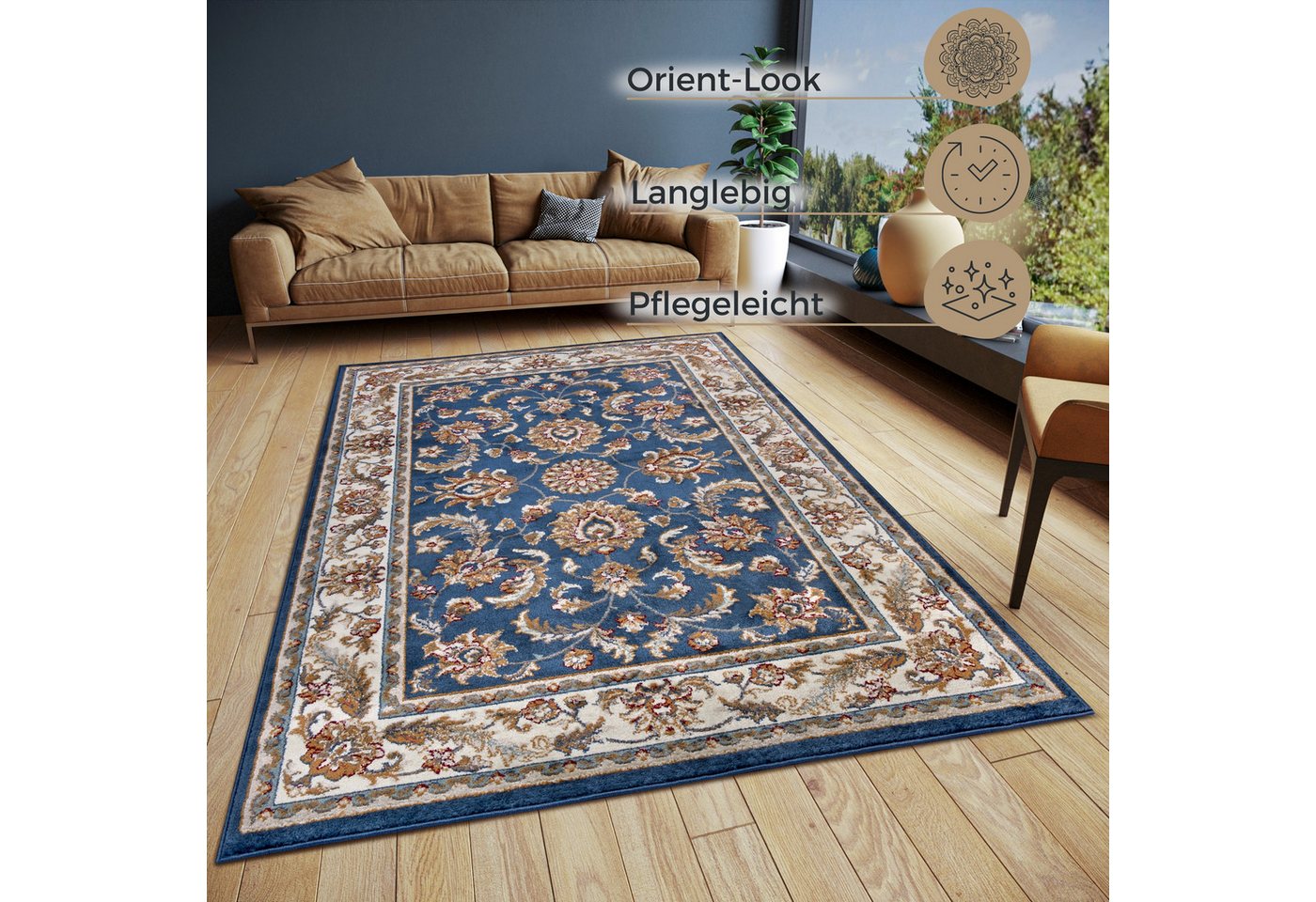 HANSE Home Teppich Reni, rechteckig, Höhe: 8 mm, Läufer, Orientalisch, Kurzflor, Wohnzimmer, Schlafzimmer, Esszimmer – Bild 3 von 5