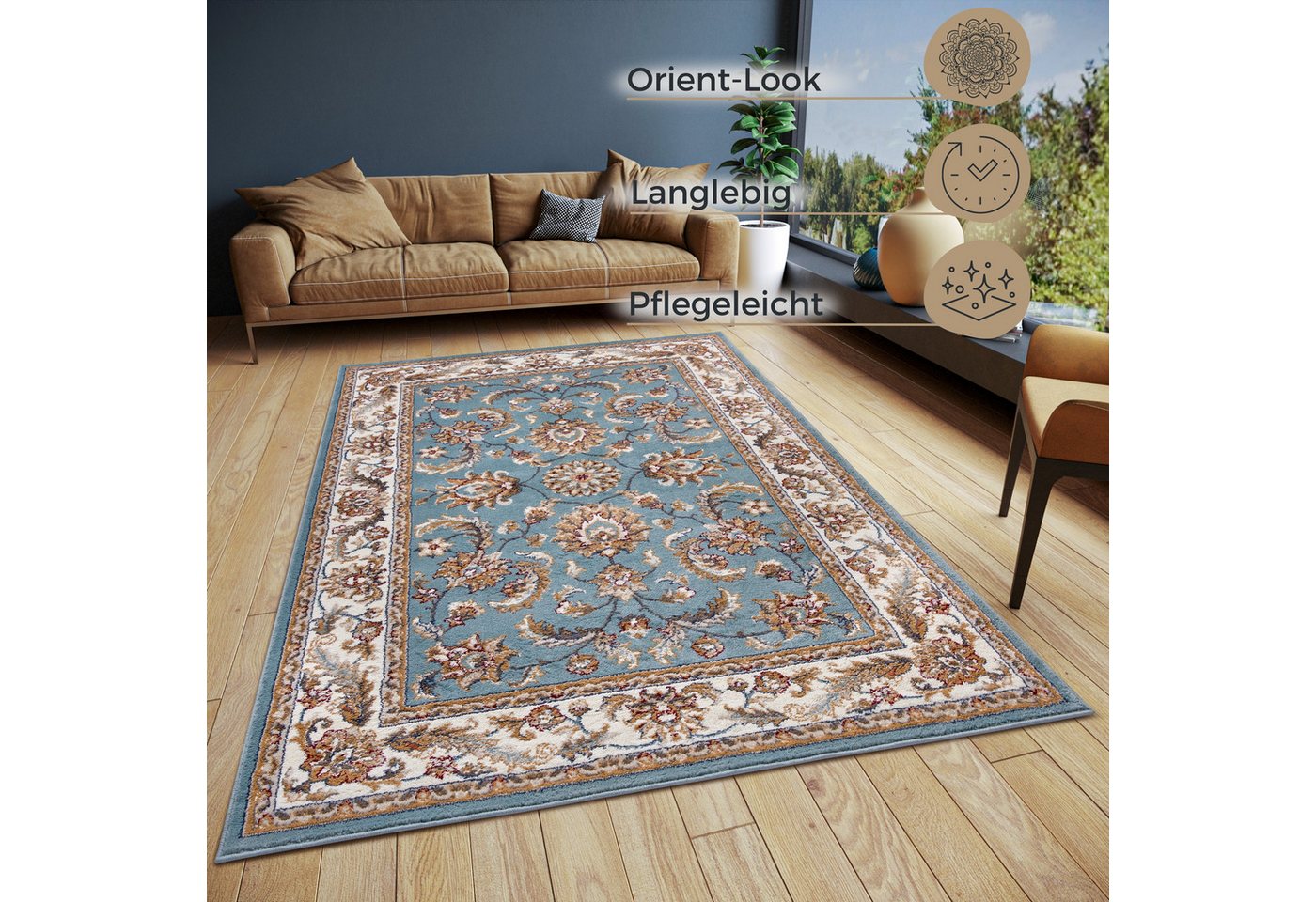 HANSE Home Teppich Reni, rechteckig, Höhe: 8 mm, Läufer, Orientalisch, Kurzflor, Wohnzimmer, Schlafzimmer, Esszimmer – Bild 3 von 5