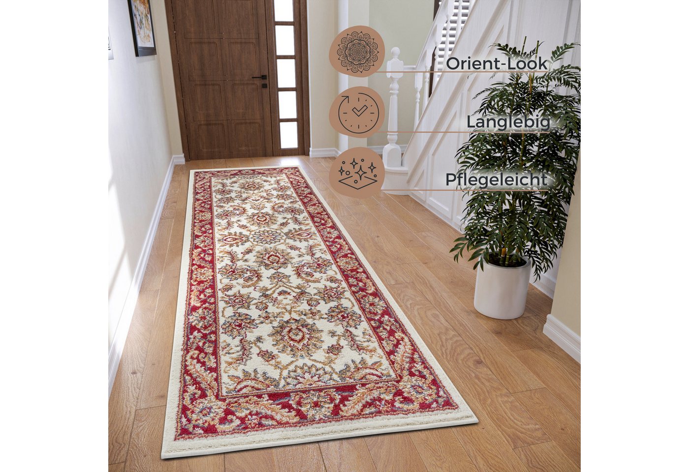 HANSE Home Teppich Reni, rechteckig, Höhe: 8 mm, Läufer, Orientalisch, Kurzflor, Wohnzimmer, Schlafzimmer, Esszimmer – Bild 3 von 5