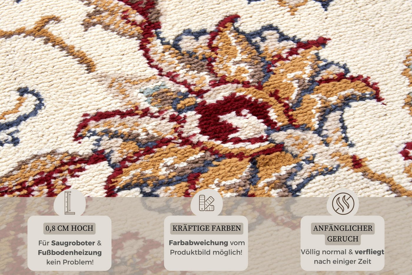 HANSE Home Teppich Reni, rechteckig, Höhe: 8 mm, Läufer, Orientalisch, Kurzflor, Wohnzimmer, Schlafzimmer, Esszimmer – Bild 4 von 5