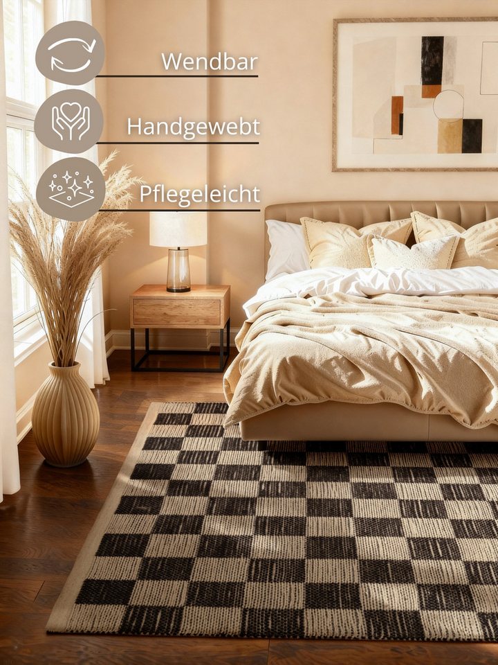 HANSE Home Teppich Rex, rechteckig, Höhe: 7 mm, Jute, Handgemacht, Wohnzimmerteppich, Naturteppich, Wohnzimmer, Läufer – Bild 3 von 5