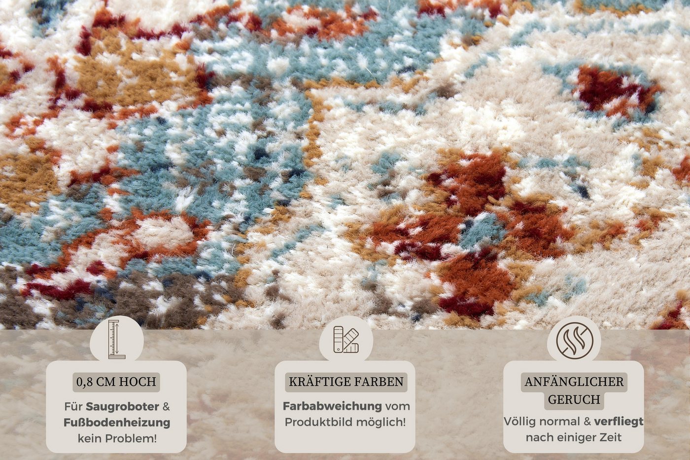HANSE Home Teppich Strozzi, rechteckig, Höhe: 8 mm, Läufer, Orientalisch, Kurzflor, Wohnzimmer, Schlafzimmer, Esszimmer – Bild 5 von 5