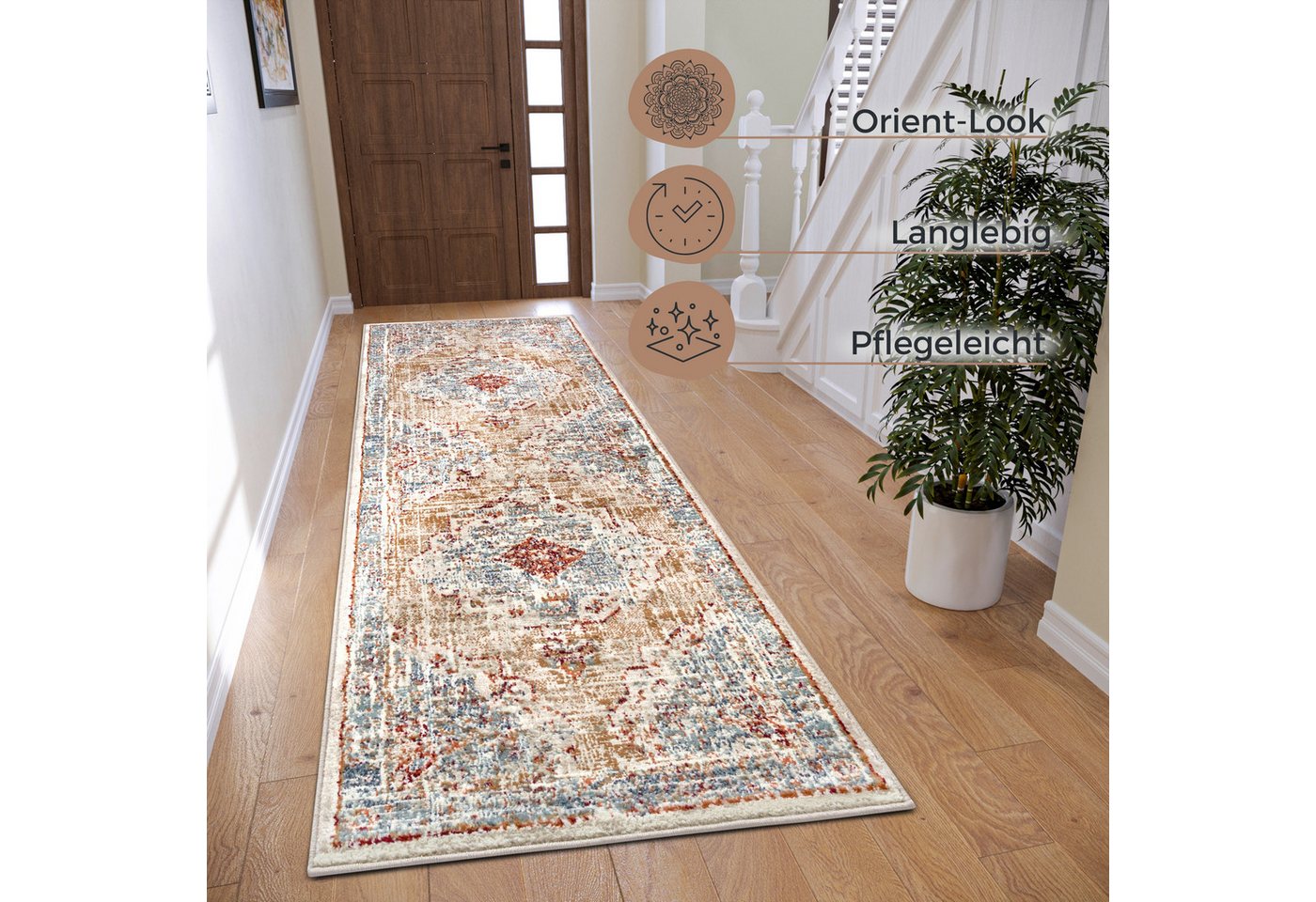 HANSE Home Teppich Strozzi, rechteckig, Höhe: 8 mm, Läufer, Orientalisch, Kurzflor, Wohnzimmer, Schlafzimmer, Esszimmer – Bild 4 von 5