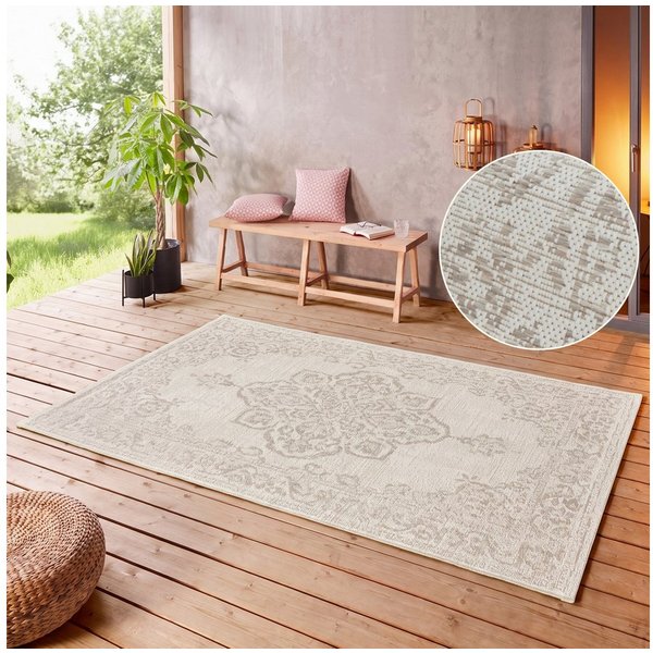 HANSE Home Teppich Tilos, rechteckig, Höhe: 8 mm, In- & Outdoor, Kurzflor, Orientalisch, Vintage, Wohnzimmer, Garten