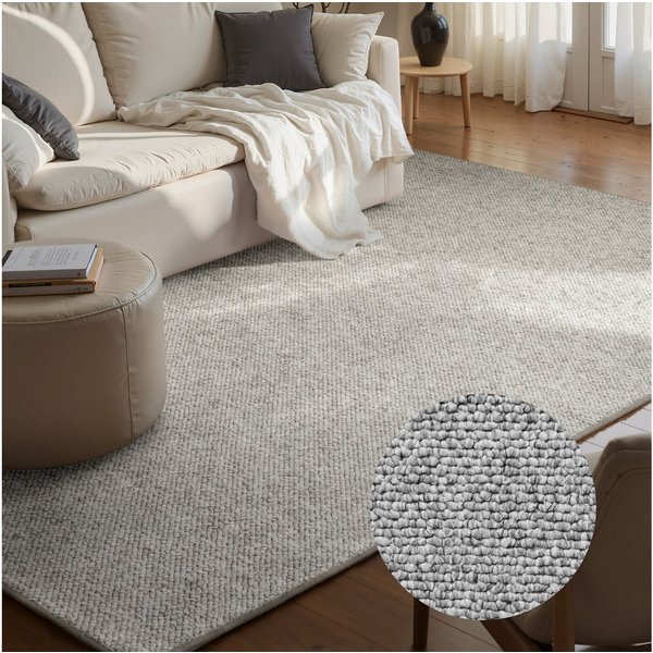 HANSE Home Teppich Wolly 2, rechteckig, Höhe: 12 mm, Flachgewebe, Läufer, Skandi, Woll-Optik, Esszimmer, Wohnzimmer, Flur