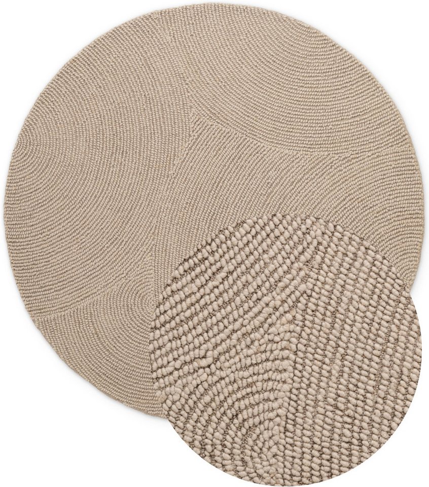 HANSE Home Wollteppich Calmio, auch als Läufer und in rund, rund, Höhe: 18 mm, Handgetuftet, Wolle, Natur, Wohnzimmer, Schlafzimmer, Skandi, Hygge – Bild 2 von 5
