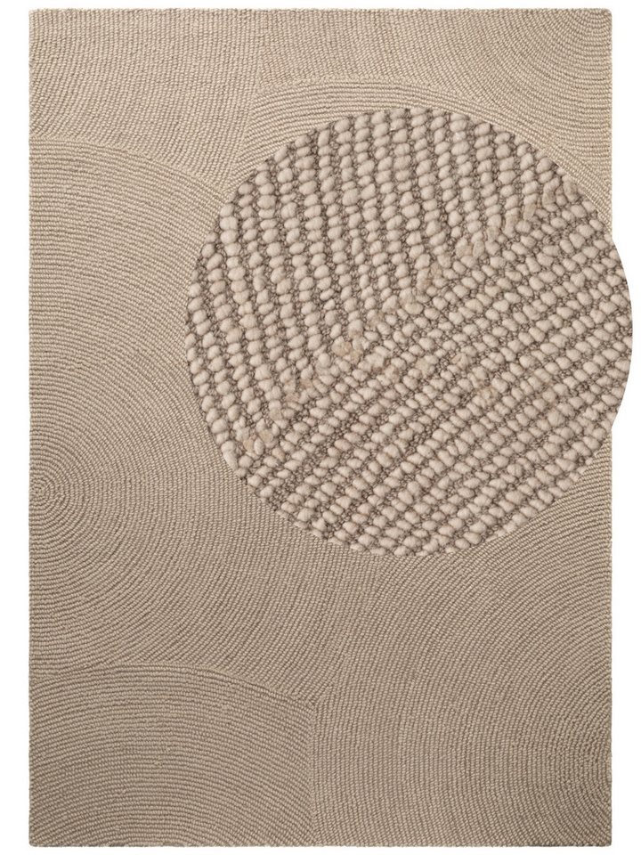 HANSE Home Wollteppich Calmio, auch als Läufer und in rund, rechteckig, Höhe: 18 mm, Handgetuftet, Wolle, Natur, Wohnzimmer, Schlafzimmer, Skandi, Hygge – Bild 2 von 5