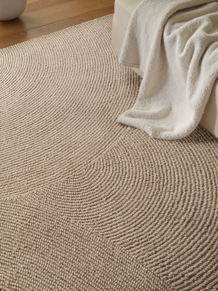 HANSE Home Wollteppich Calmio, auch als Läufer und in rund, rechteckig, Höhe: 18 mm, Handgetuftet, Wolle, Natur, Wohnzimmer, Schlafzimmer, Skandi, Hygge – Bild 5 von 5